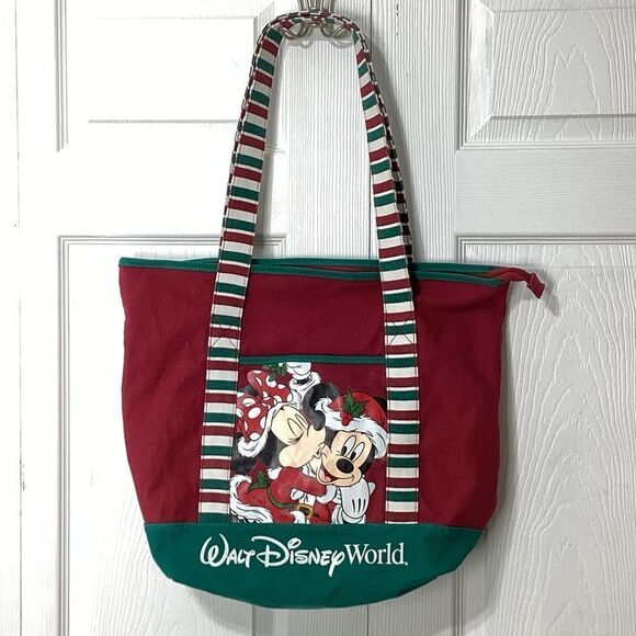 Walt Disney World Tote Disney Christmas Canvas Tote Mickey And Minnie Clause - Picture 9 of 9